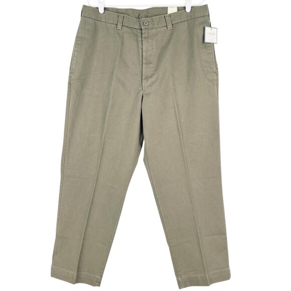 St. Johns Bay Men Vintage Casual Taupe Pants W38 L29 Relaxed Fit 100% Cotton NWT - Picture 1 of 12